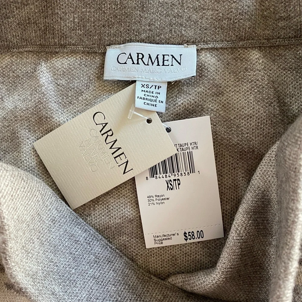 Carmen Marc Valvo Printed Sweater Knit Skirt NWT Size XS